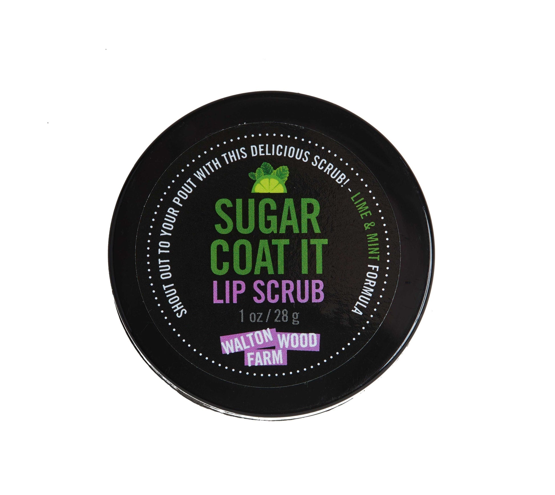 Sugar Coat It Lip Scrub 1 ozShout out to your pout with this 100% natural lip scrub. Delicious lime &amp; mint formula. Made with real sugar and moisturizing Shea butter and Jojoba oil. 

Vegan