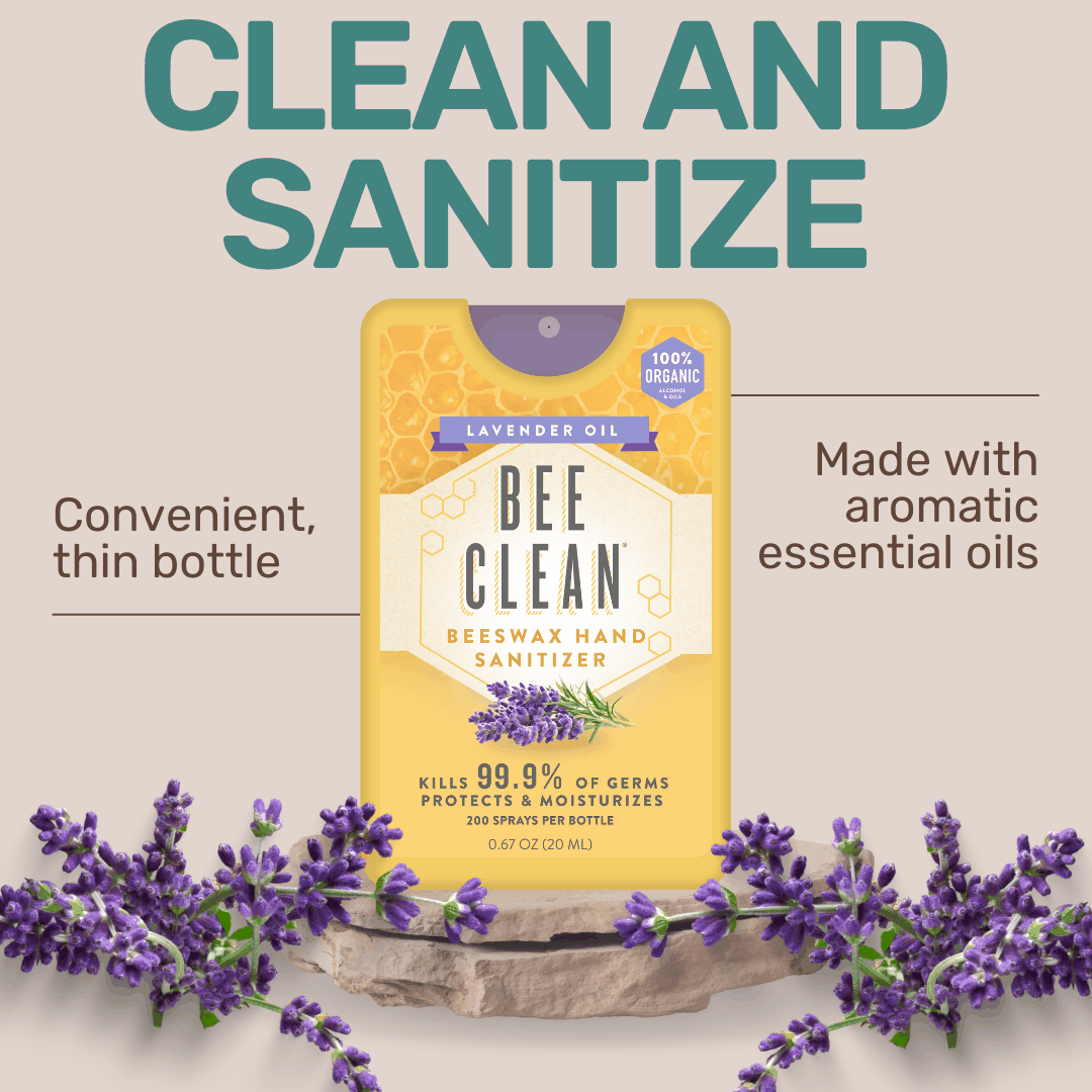 Bee Clean Organic Beeswax Hand Sanitizer - 12 packBee Clean Beeswax Hand Sanitizers help you stay healthy and humming by killing germs with kinder, 100% organic and natural ingredients. Our spray-on mist is mess fre