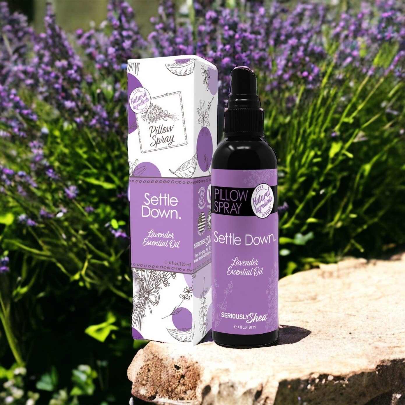 Aromatherapy Settle Down Pillow Spray - LavenderCrafted from 100% natural essential oils, our pillow spray brings the therapeutic benefits of aromatherapy to your bedtime routine. Just a few gentle spritzes on youPillow Spray - LavenderSeriously SheaScrub Angel & Accessories 