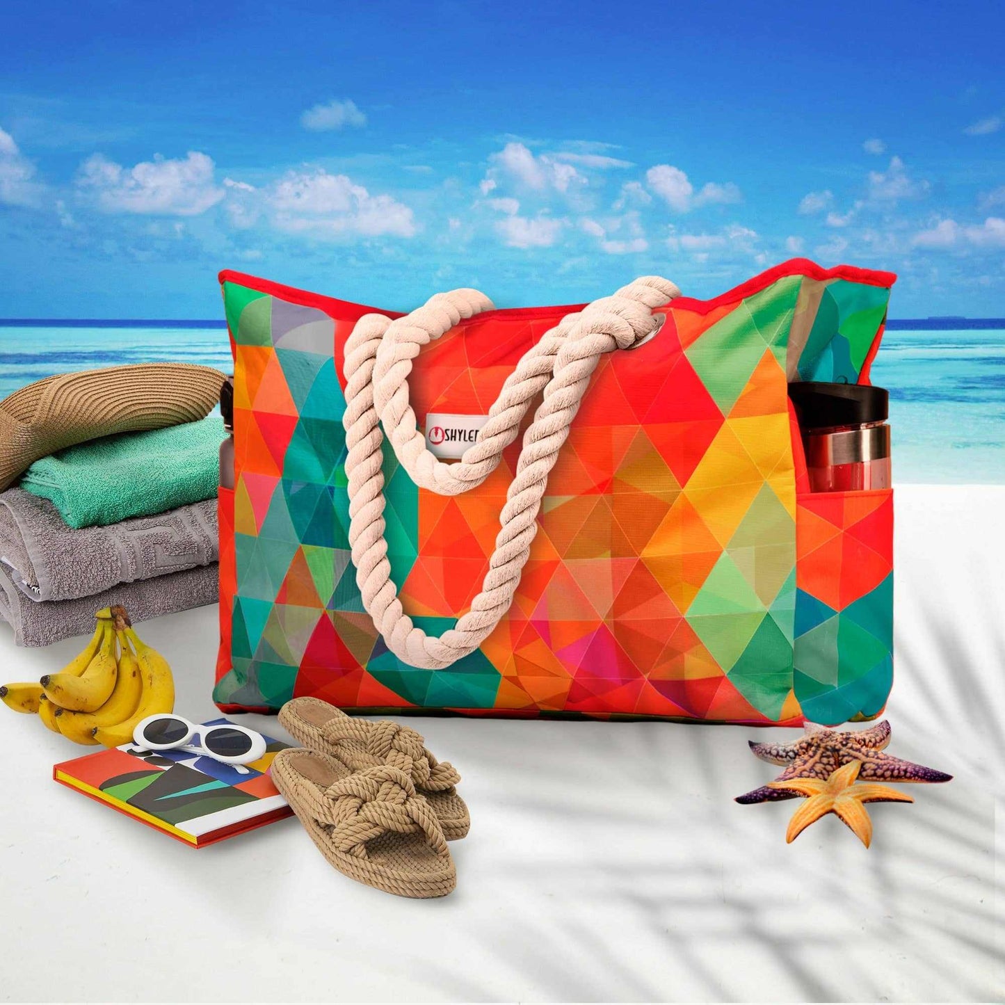 Beach Bag and Pool Bag | Waterproof | Colorful Starfish