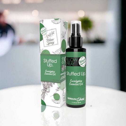 Best Seller! Stuffed Up Pillow Spray - Eucalyptus Crafted from 100% natural essential oils, our pillow spray brings the therapeutic benefits of aromatherapy to your bedtime routine. Just a few gentle spritzes , of Pillow Spray - EucalyptusSeriously SheaScrub Angel & Accessories 