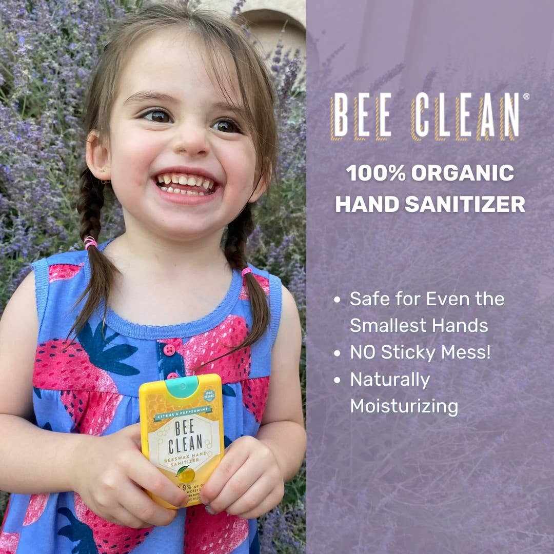 Bee Clean Organic Beeswax Hand Sanitizer - 12 packBee Clean Beeswax Hand Sanitizers help you stay healthy and humming by killing germs with kinder, 100% organic and natural ingredients. Our spray-on mist is mess fre