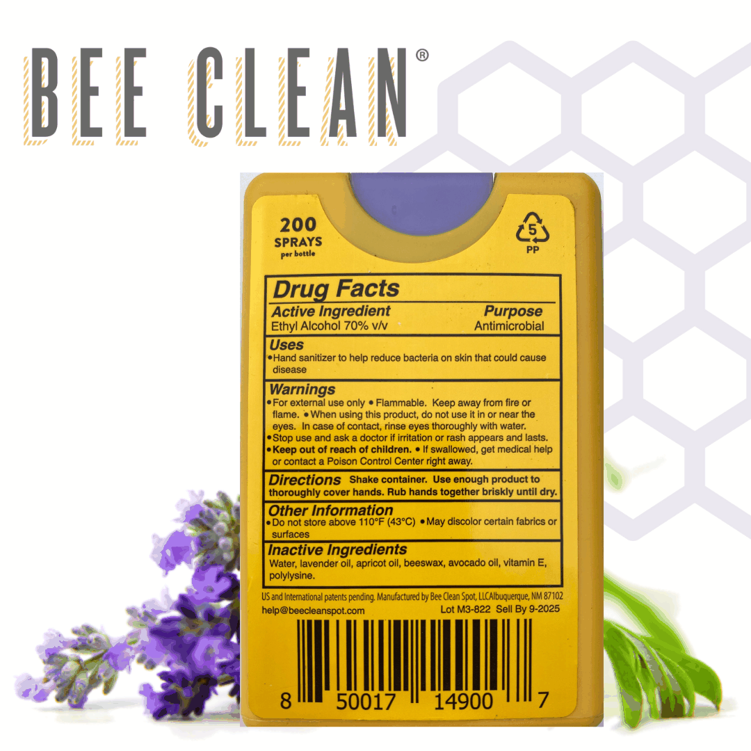 Bee Clean Organic Beeswax Hand Sanitizer - 12 packBee Clean Beeswax Hand Sanitizers help you stay healthy and humming by killing germs with kinder, 100% organic and natural ingredients. Our spray-on mist is mess fre