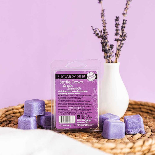 Settle Down Sugar Scrub - LavenderTreat your skin..... Naturally
Made with real sugar to exfoliate dry skin. We have formulated in a clean, easy to use clam-shell packaging this is an absolute treat,Sugar Scrub - LavenderSeriously SheaScrub Angel & Accessories 