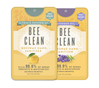 Bee Clean Organic Beeswax Hand Sanitizer - 12 packBee Clean Beeswax Hand Sanitizers help you stay healthy and humming by killing germs with kinder, 100% organic and natural ingredients. Our spray-on mist is mess fre