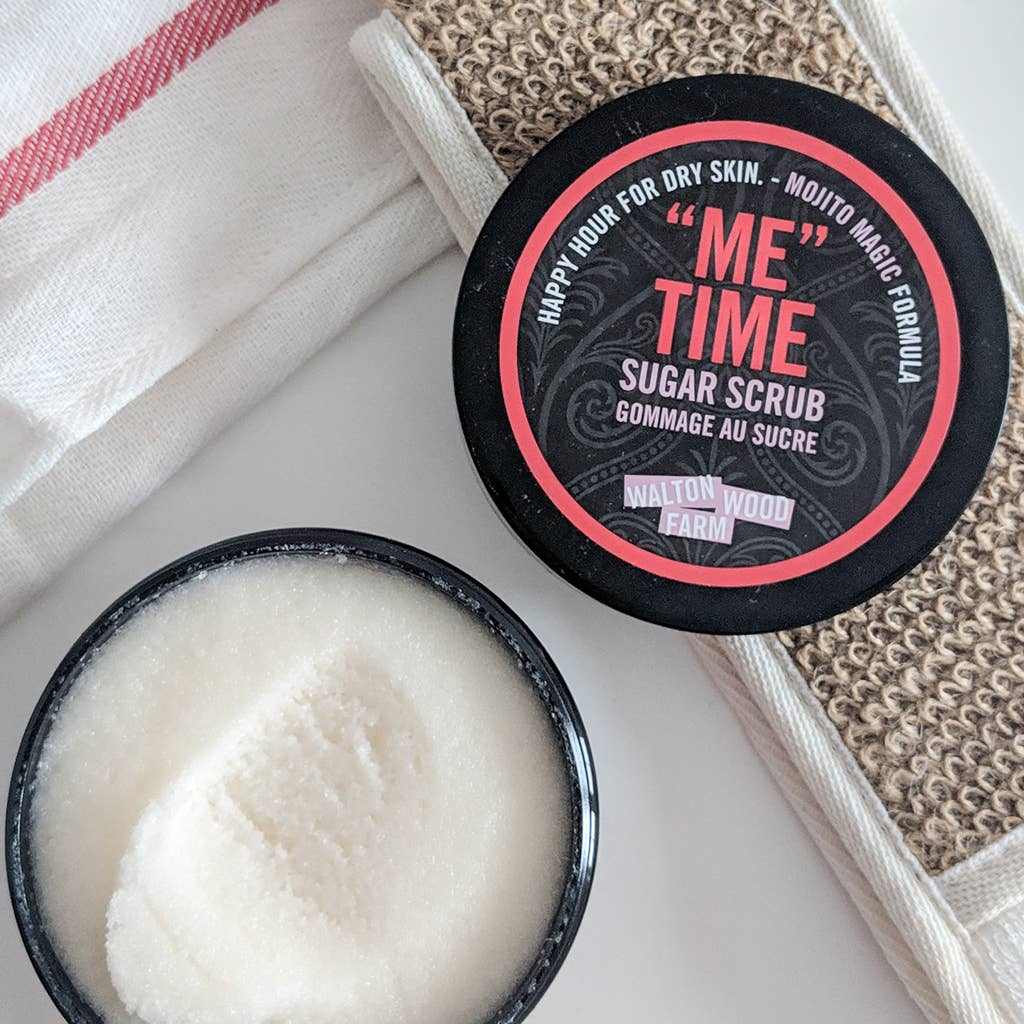 Sugar Scrub - "Me" Time 8 ozHappy Hour for dry skin. Our Mojito Magic scented sugar scrub will rejuvenate your senses. Cheers to that!

Vegan, Cruelty-Free, Gluten-Free
SLS, Paraben, Phthalate,