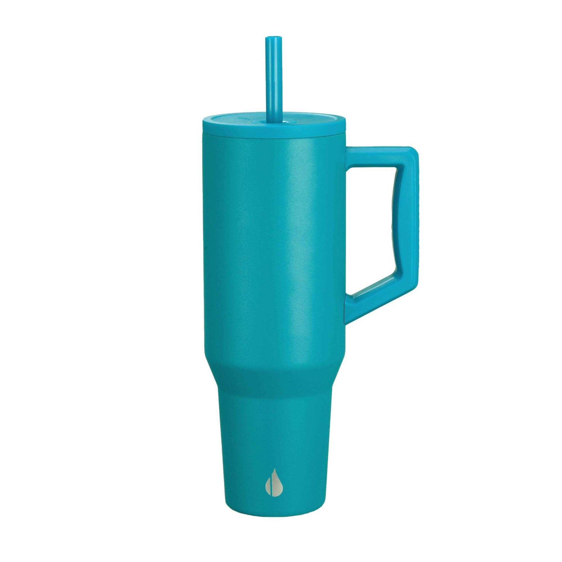 commuter 40oz tumbler - teal color/ leak-proof/ removable straw