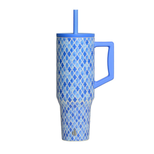 commuter 40oz tumbler - blue tile